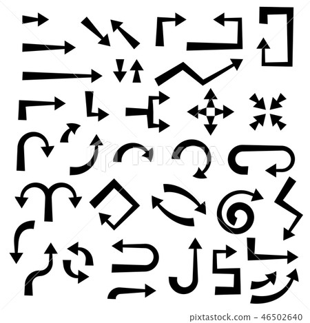 Black arrows set. Flat web icons - Stock Illustration [46502640] - PIXTA