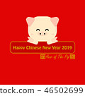 pig banner Chinese new year 2019 greeting card. 46502699