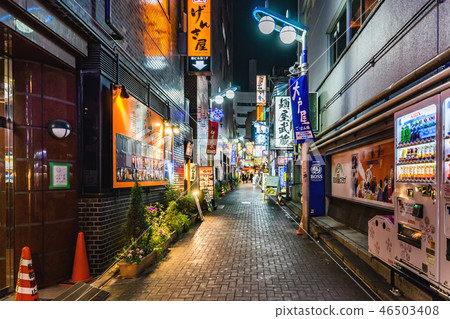 city street night view in bunkyo, Tokyo, Japan 46503408