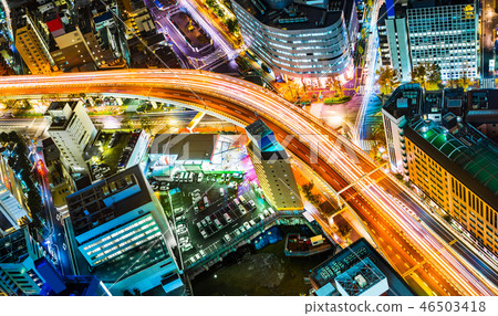 city skyline night view in bunkyo, Tokyo, Japan 46503418