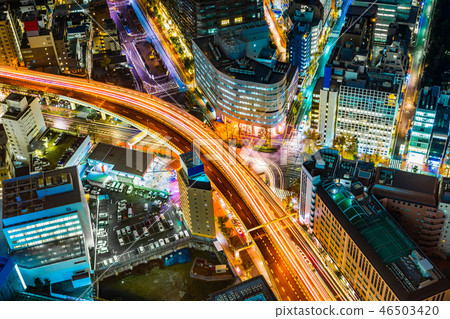 city skyline night view in bunkyo, Tokyo, Japan 46503420