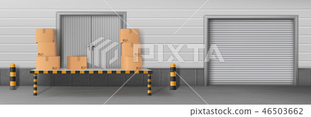 Business delivery warehouse closed entrance vector 46503662
