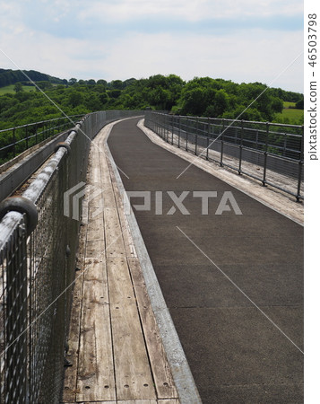 Victorian wrought iron Meldon Viaduct, disused railway line and part of the Granite Way, Dartmoor 46503798