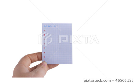 hand hold to do list paper isolated hand hold to do list paper isolated 46505153