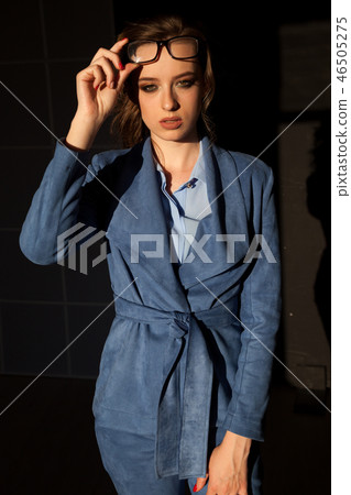 business woman in a business suit Office documents negotiations training 46505275