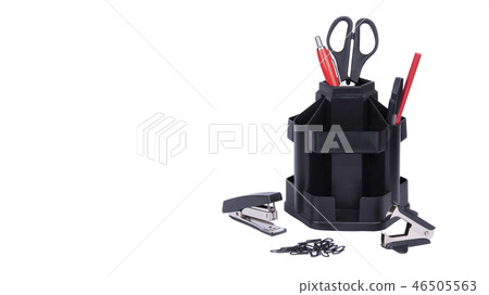 office stationery closeup on white office stationery closeup on white 46505563