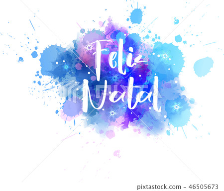 Feliz Natal holiday watercolor background 46505673