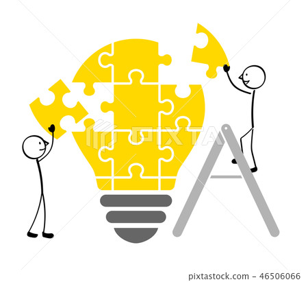 Light bulb puzzle and people Light bulb puzzle and people 46506066