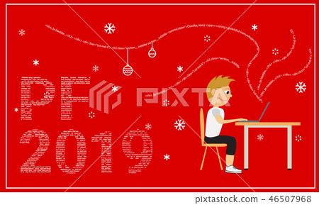 PF 2019 card. Red background. Vector illustration. PF 2019 card. Red background. Vector illustration. 46507968