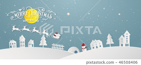 Merry Christmas snowy town day and happy new year Merry Christmas snowy town day and happy new year 46508406