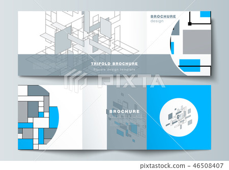 The minimal vector editable layout of square format covers design templates for trifold brochure The minimal vector editable layout of square format covers design templates for trifold brochure 46508407