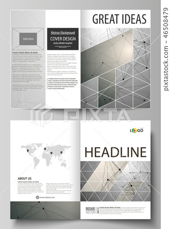Business templates for bi fold brochure, magazine, flyer. Cover design template, vector layout in A4 46508479