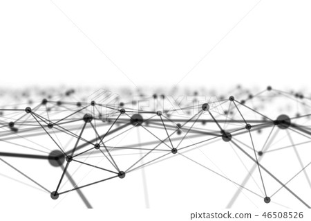 Digital data and network connection triangle lines and spheres i 46508526