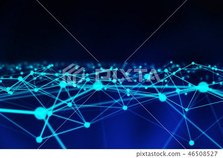 Digital data and network connection triangle lines and spheres i 46508527