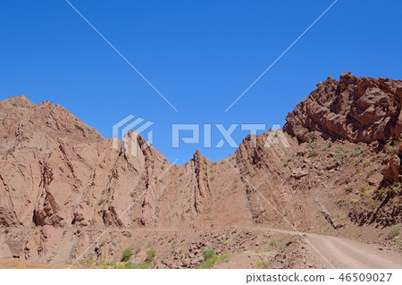 Mountain landscape with rock layers in the Andes, near Laguna Brava, Paso Pircas Negras, Argentina Mountain landscape with rock layers in the Andes, near Laguna Brava, Paso Pircas Negras, Argentina 46509027