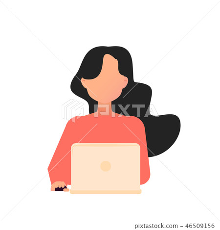 Young girl using computer Young girl using computer 46509156