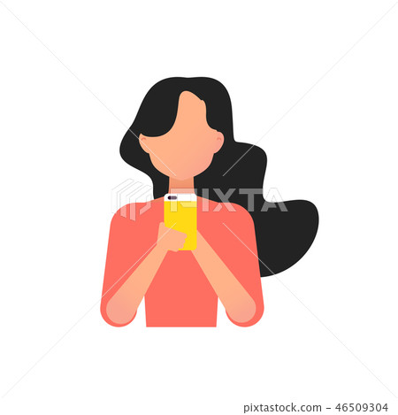 Young girl using phone 46509304
