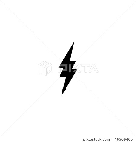 Simple black thunder icon. Simple black thunder icon. 46509400