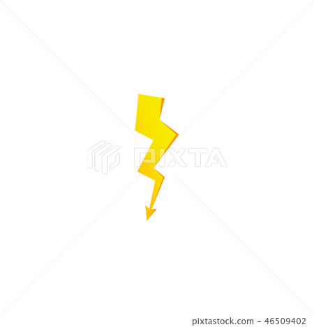 Simple yellow thunderbolt icon. Simple yellow thunderbolt icon. 46509402