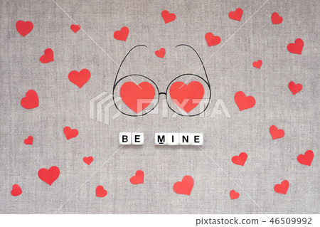 Valentines Day greeting card with many red hearts Valentines Day greeting card with many red hearts 46509992