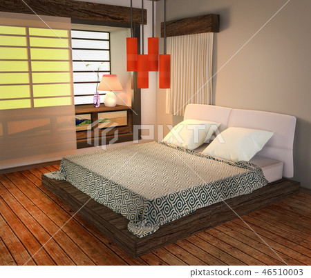 Japanese modern style. 3D rendering - Stock Illustration [46510003] - PIXTA