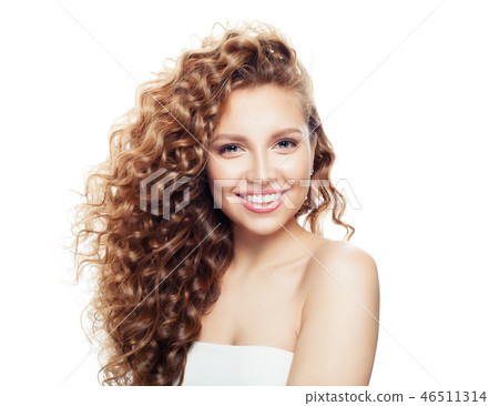 Happy young woman isolated on white. Emotion Happy young woman isolated on white. Emotion 46511314