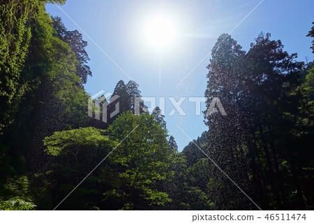 從Oki島的鏡子後面看到的晴朗的天空和太陽 從Oki島的鏡子後面看到的晴朗的天空和太陽 46511474