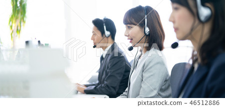 Call center support center operator headset Call center support center operator headset 46512886