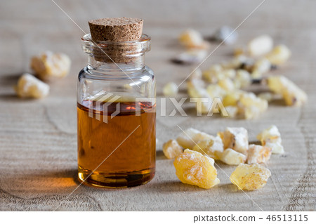 A bottle of frankincense essential oil and resin 46513115