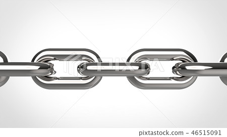 鏈銀色白色背景正面圖 鏈銀色白色背景正面圖 46515091