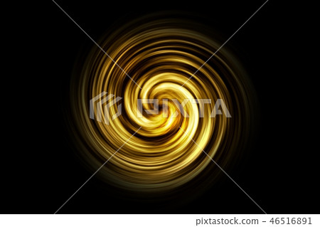 Abstract spiral tunnel with gold smoke on black Abstract spiral tunnel with gold smoke on black 46516891