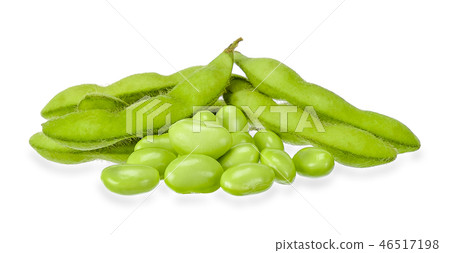Green soy bean isolated on white clipping path Green soy bean isolated on white clipping path 46517198