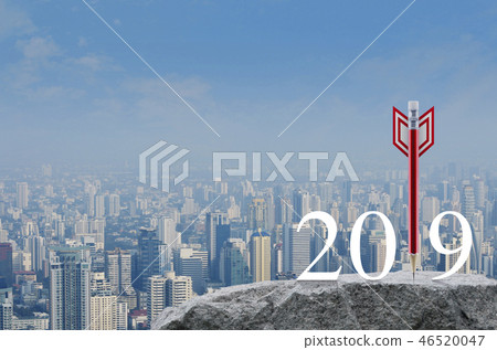 Business strategy happy new year 2019 concept Business strategy happy new year 2019 concept 46520047