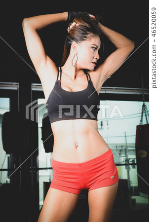 young woman in fitness club 46520059