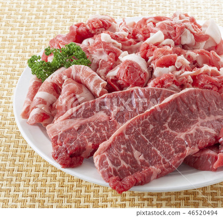 Raw meat variously 46520494