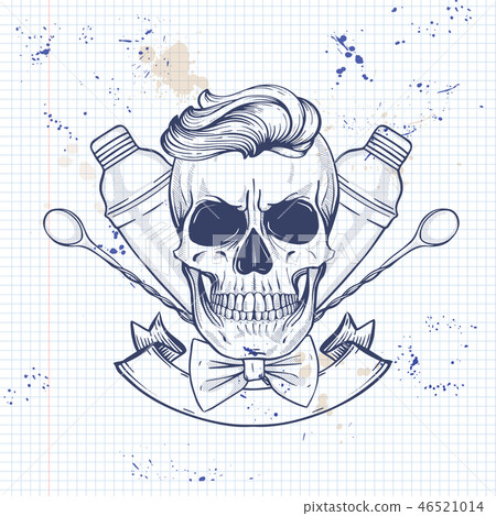 Sketch, barman skull Sketch, barman skull 46521014