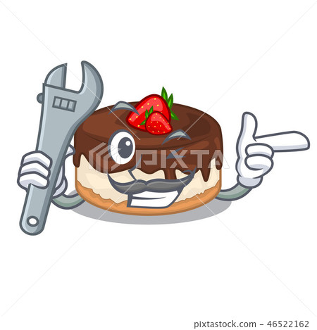 Mechanic cake berries with cream on mascot 46522162