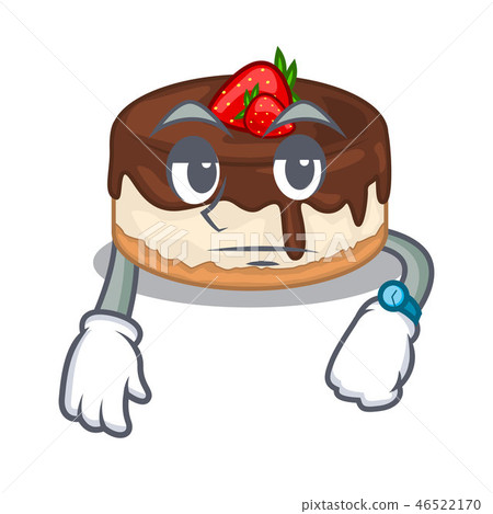 Waiting cake berries with cream on mascot Waiting cake berries with cream on mascot 46522170