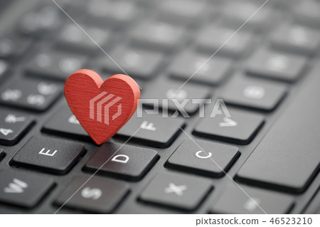 Small red heart on keyboard 46523210