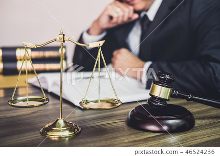 Judge gavel with Justice lawyers, Gavel on wooden table and Coun 46524236