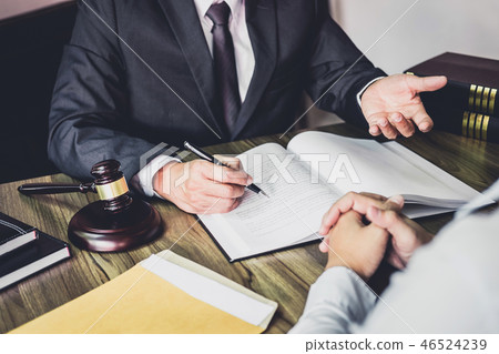 Businessman and Male lawyer or judge consult having team meeting 46524239