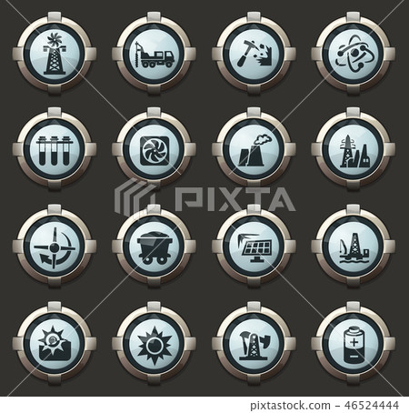 Fuel Power generation icons set Fuel Power generation icons set 46524444