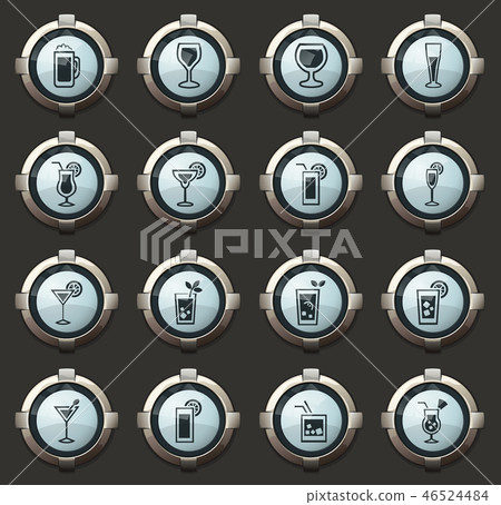 Glasses and cups icons set Glasses and cups icons set 46524484