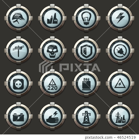 High voltage icons set 46524519
