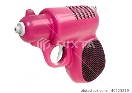 mini retro pink water gun isolated on white 46525219