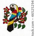 Macaw , pop dot halftone macaw 46525294
