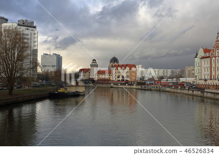 River Pregolya in the city of Kaliningrad, Russia 46526834