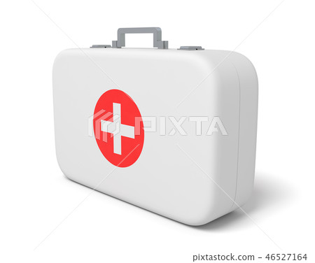 3d rendering of first aid medical box isolated... - Stock Illustration ...