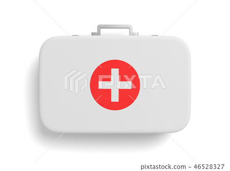 3d rendering of first aid medical box isolated... - Stock Illustration ...