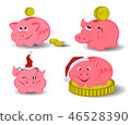 set of pigs. Symbol of the New Year. EPS10 vector illustration 46528390